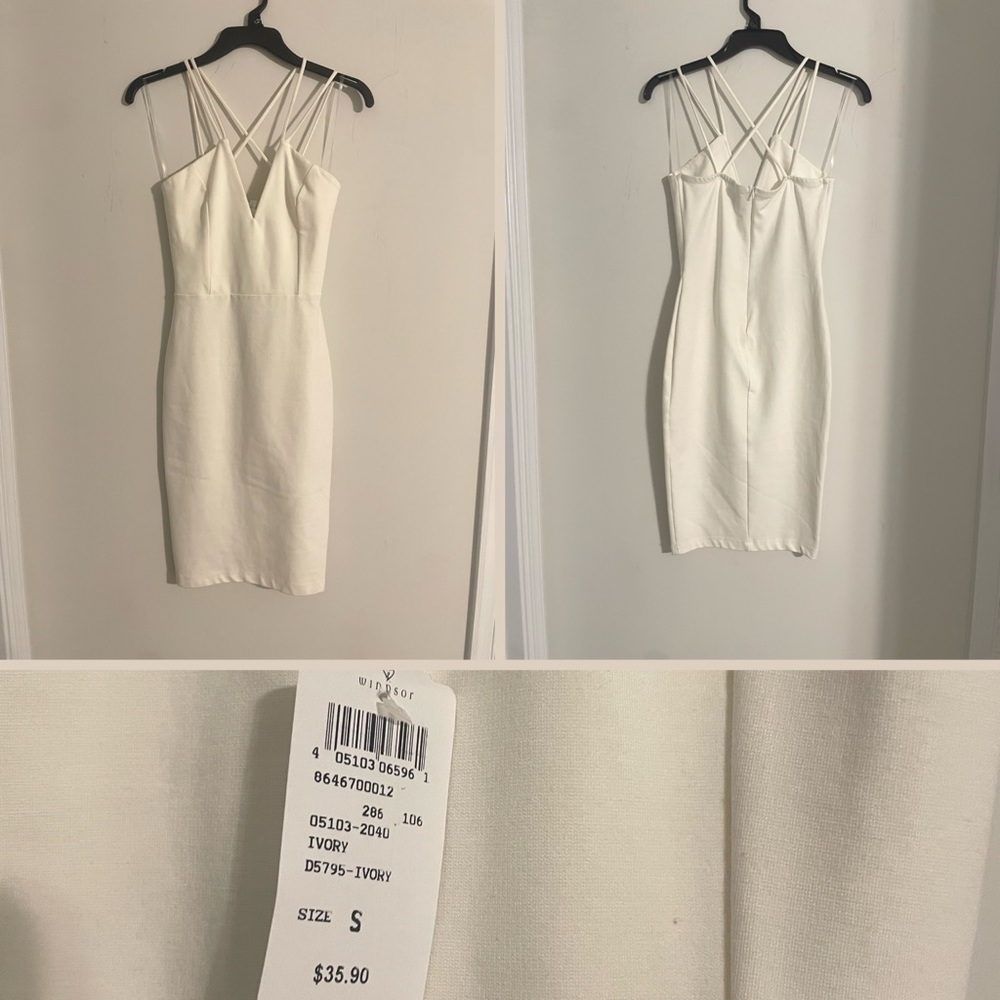 NWT Strappy ivory midi dress.